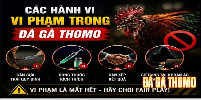 các hành vi vi phạm trong đá gà thomo